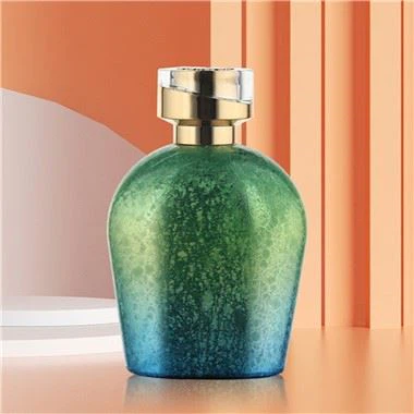 Frasco de perfume de vidro verde