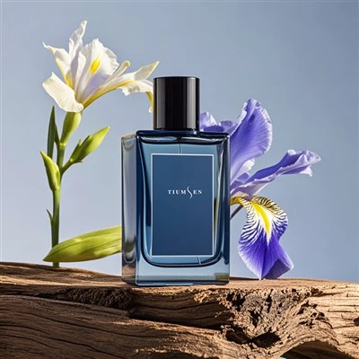Frasco de perfume azul