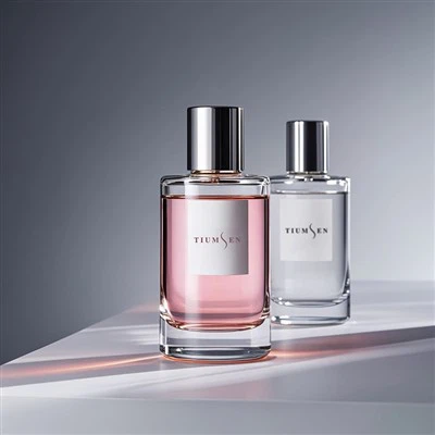 Frasco de perfume rosa